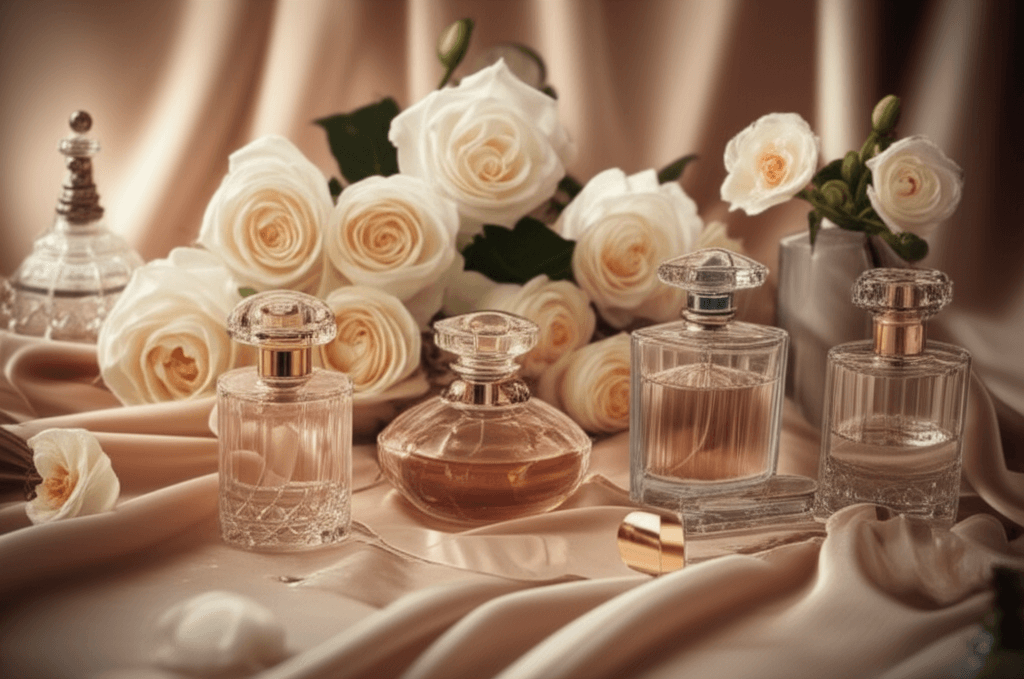 White roses with luxury perfume